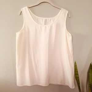 100% silk Cream Silk shell tank top Large